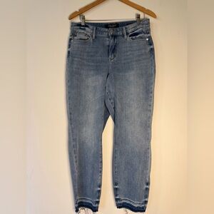 Judy Blue 7/28 High Rise Skinny Jeans Raw Hem Stretch Denim Women